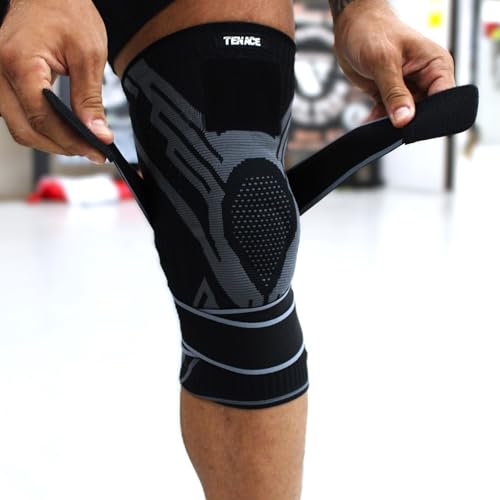 Tenace BJJ Knee Brace Grappling - Compression Knee Pad for Jiu Jitsu, MMA, Muay Thai, Wrestling, Judo - High Durability an...