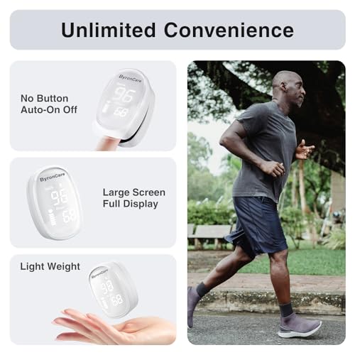 Byroncare Pulse Oximeter, O2 Pulse Oximeter Fingertip and Oxygen Monitor Fingertip, Oximeter Finger Meter With Blood Oxyge...
