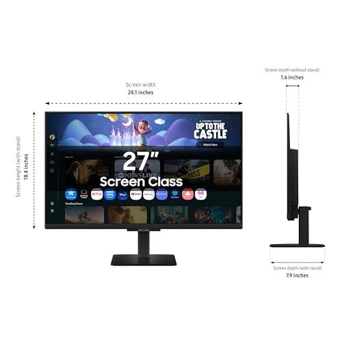 Samsung 27-Inch M5 (M50F) Series FHD Smart Monitor with Streaming TV, Speakers, HDR10, Gaming Hub, Multiple Ports, Workout...