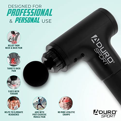 Aduro Percussion Massage Gun Deep Tissue Muscle Massage Gun Handheld, Elite Recovery™ Electric Hand Held Therapy Massager ...