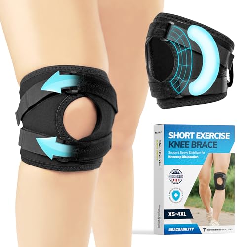 BraceAbility Patella Tracking Knee Brace - Short Running, Exercise, Basketball Support Sleeve Stabilizer for Post Kneecap ...