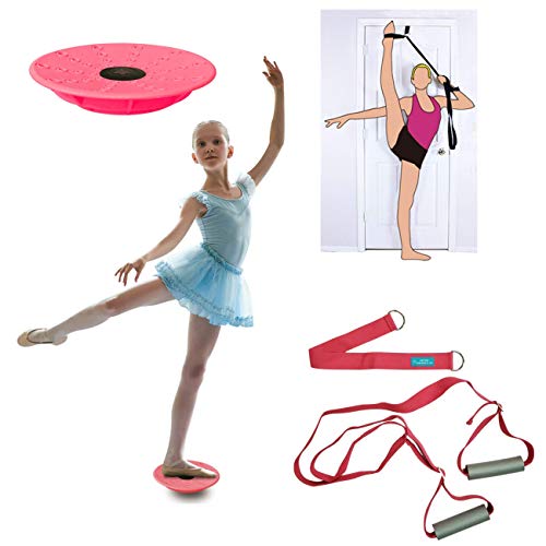 Dance, Cheerleading and Figureskating Trainer Stretching and Balance, 2 Pc. Set, Stretching, Disc Core Board and Flexibili...