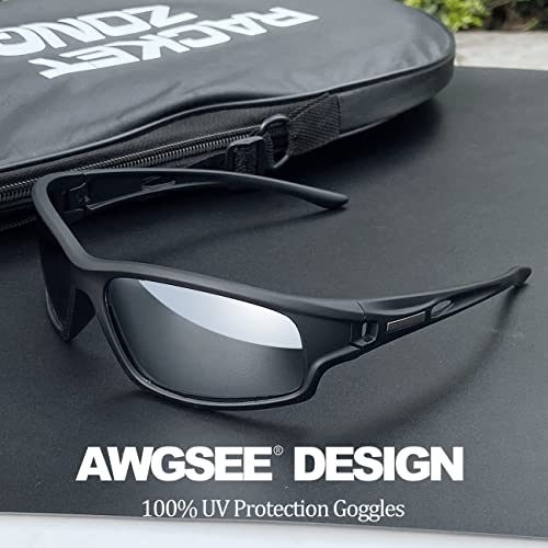 AWGSEE Polarized Sports Sunglasses for Men 100% UV Protection Wrap Around Unbreakable Sun Glasses for Fishing Driving