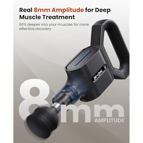 BOB AND BRAD Massage Gun with Massage Strap for Hard to Reach - Dual-Mode Percussion & Compression Massager for Muscle Rec...