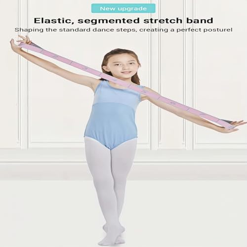 MBKHFLL Stretch Strap for Kids Elastic Gymnastics Stretching Ballet Dance Band with 8 Loops Adjustable Exercise Training R...