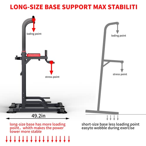 Power Tower Dip Station Workout equipment Pull up Bar for Home Gym Adjustable Height Strength Training Fitness Excercise E...