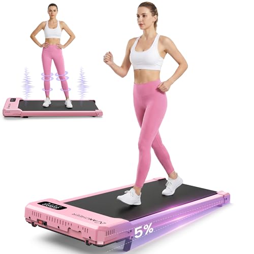 Small Walking Pad Treadmill with Incline - Under Desk Treadmill with Vibration Massage Plate, 2.5HP Compact Portable Tread...