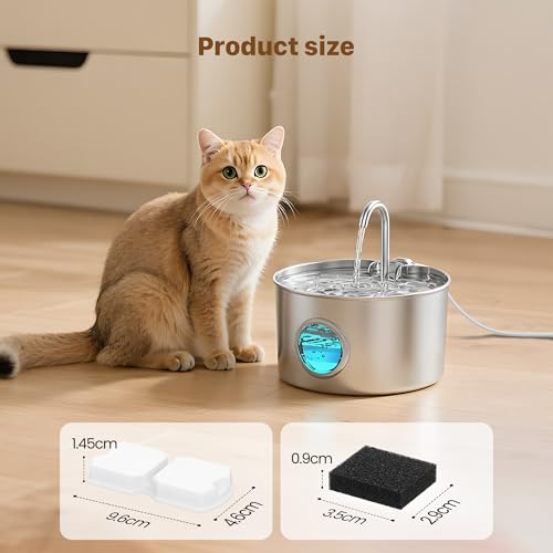 GIOTOHUN Cat Water Fountain Filter Replacement: 12 Cat Fountain Filter - 12 Pet Fountain Filter - 6 Carbon Filters & 6 Foa...