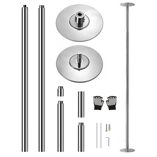 SereneLife Portable Spinning Fitness Pole – Adjustable Height 82–108" & 23.8 lb Steel Pole for Home Gym, Dance, Club & Bar...