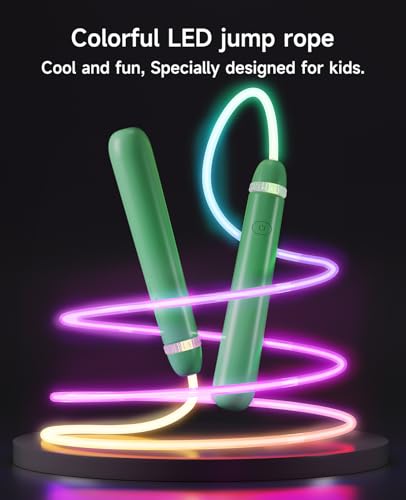 LED Light Up Jump Rope for Kids and Adult, Adjustable Glowing Skipping Rope for Boys and Girls, Colorful Luminous Jumping ...