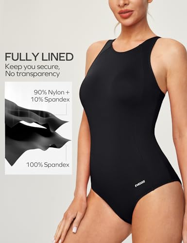 Ewedoos Athletic Swimsuit for Women Adjustable Strap One Piece Swimsuit Racerback Bathing Suit for Women Tummy Control