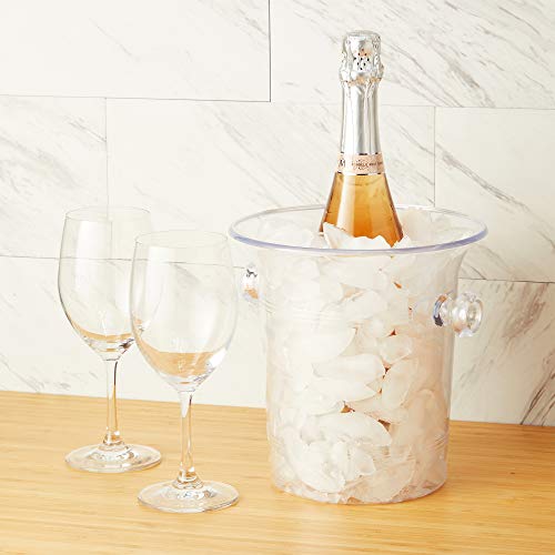 True Clear Acrylic Ice Bucket with Handles, 3-Liter Capacity, Durable Wine and Champagne Bucket, Perfect Ice Buckets for P...