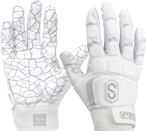 Sports Unlimited Max Clash Lineman Adult/Youth Padded Football Gloves, Lineman Football Gloves, Men's and Boys Offensive/D...