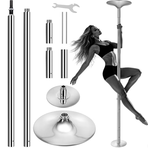 Professional 45mm Dancing Pole for Home, Spinning & Static Pole Dance Fitness Pole, Adjustable Height 7.6ft-9ft, Removable...