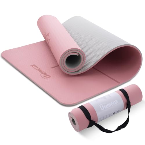 UMINEUX Yoga Mat Extra Thick 1/3'' & 2/5" Non Slip Yoga Mats for Women Eco Friendly TPE Fitness Exercise Mat with Carrying...