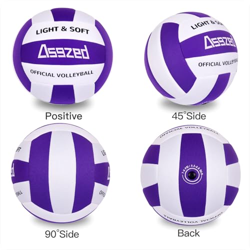 Asgzed Soft Volleyball for Indoor Practice-Super Soft & Silent Fabric Indoor Volleyball Lightweight for Kids Youth Beginne...