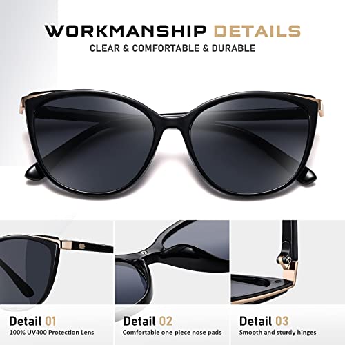Colrea Trendy Cat Eye Sunglasses for Women Fashion Cateye UV400 Protection Glasses CL22017
