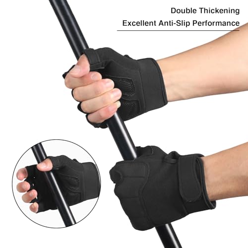 Towintec Fingerless Tactical Gloves, Padded Lightweight Breathable Climbing Glove for Rock, Motorcycle, Climbing, Cycling,...
