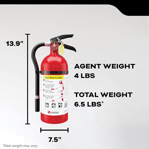 Kidde Commercial-Grade Fire Extinguisher for Office, Schools, Rechargeable, 2A10BC