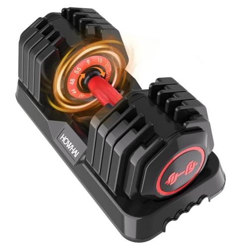 HOWHAI 55lb Adjustable Dumbbell, 10 in 1 Hand Adjustable Weights Dumbbell with Anti-Slip Texture Handle, Exercise & Fitnes...