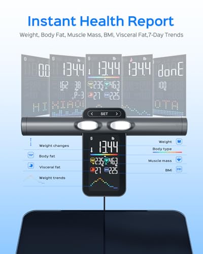 Tychesy 8-Electrode Body Pod Scale, Dual-Frequency Smart Scale for BMI & Bone Density, Professional Body Composition Analy...
