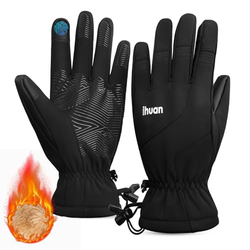 ihuan Kids Winter Waterproof Ski Gloves, Snowboarding Touchscreen Cycling Gloves for Boys Girls As Stocking Stuffers
