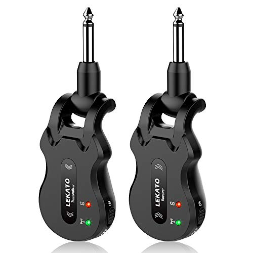 LEKATO Wireless Guitar System 5.8 Wireless Guitar Transmitter Receiver Rechargeable Audio Wireless Transmitter Receiver 4 ...