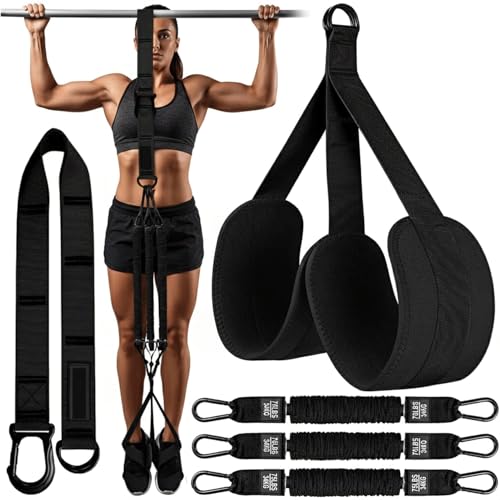 Pull Up Assistance Bands – Heavy Duty Adjustable Pull Up Assist Bands with Foot & Knee Support for Pull Up Bar, Pull Up Re...