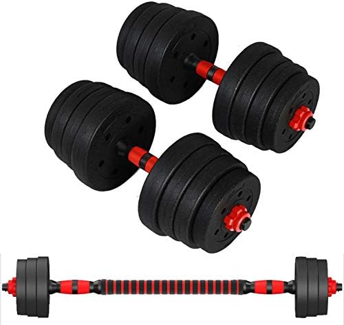 click2go Adjustable Dumbbell Barbell Set (88LB/66LB/44LB) Weight with Connecting Rod 2 in 1 Home Body Workout Exercise Equ...