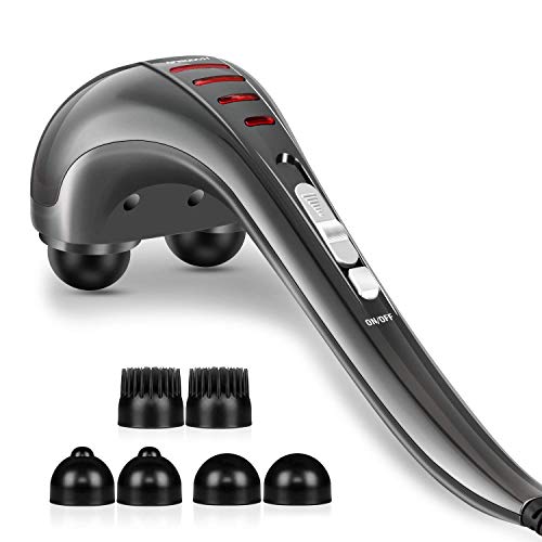 HANGSUN Handheld Neck Back Massager for Pain Relief Deep Tissue, Electric Double Head Percussion Massage MG460 for Shoulde...