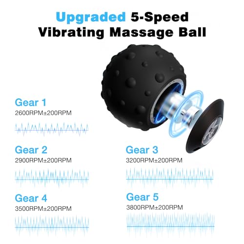 ProChosen Upgraded 5-Gear Vibrating Massage Ball, Rechargable Massage Vibrating Ball for Fitness, Training, Therapy and Re...