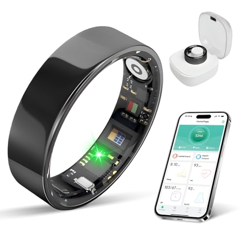 BIEMHA Smart Ring IP68 Waterproof，5-Day Long Battery Life, No Subscription Fee，Fitness Health Tracker for Men Women, Heart...