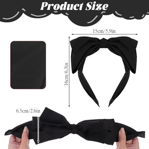 DOPENSPI Wide Bow Headband for Women, Cute Bowknot Headbands Soft Hair Hoop Band Elastic Hair Accessories for Women Washin...