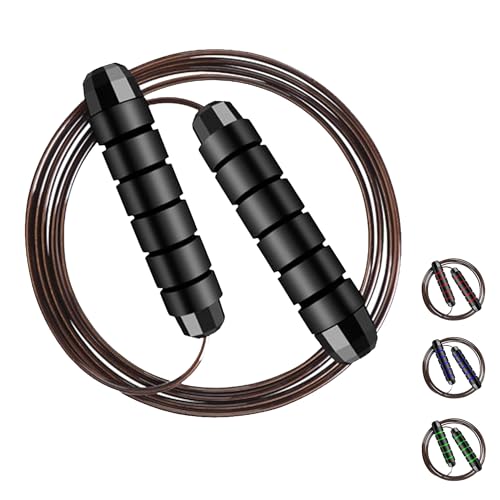 MRX BOXING & FITNESS Speed Jump Rope for Men, Women & Kids Tangle-Free Adjustable Steel Cable with Smooth Ball Bearings, a...