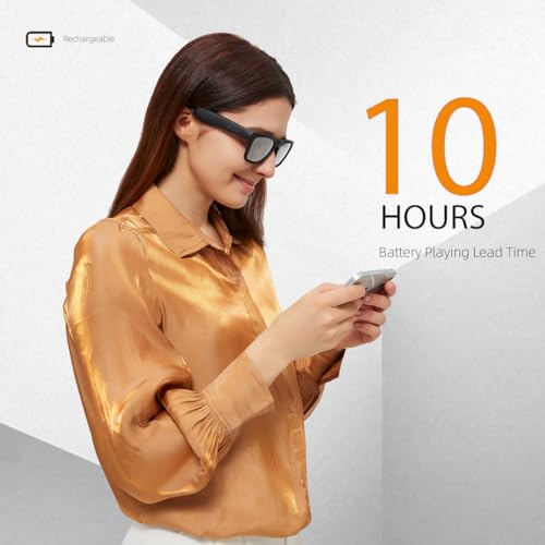OhO Smart Glasses,Polarized Sunglasses with Bluetooth Speaker,Athletic/Outdoor UV Protection and Voice Control,Unisex(Grey...