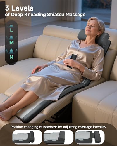 Snailax Full Body Massage Mat with Heat, Vibrating & Heating Massage Pad for Sofa, Recliner, Bed, Deep Kneading Shiatsu Ba...