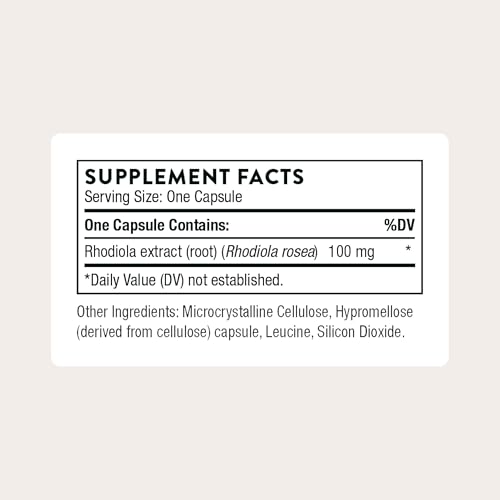 THORNE - Rhodiola - Botanical Supplement for Stress Relief - Enhances Sleep and Mental Focus* - 60 Capsules