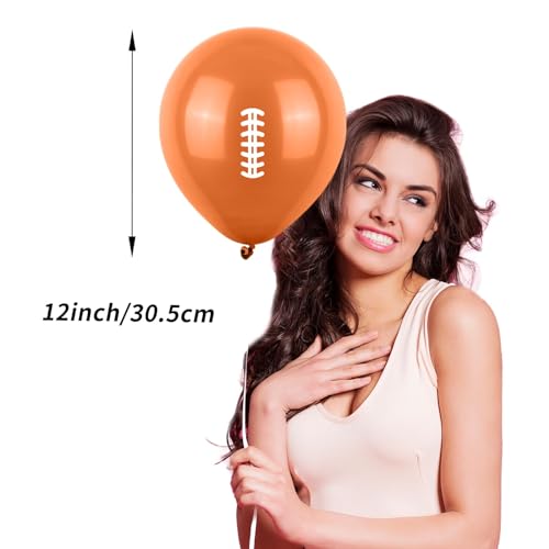 12 Inch Football Printed Party Balloons - Dark Green, Black, Beige - Boys Sports Birthday Party Decorations