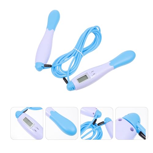Generic Advanced Digital Counting Jump Rope for Adults, Steel Wire Fitness Skipping Rope, Blue Long Length for Weight Loss...
