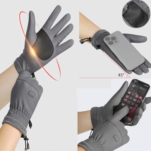 CLeemuziN Men Winter Ski Gloves Cold Weather Thermal Cycling Gloves Touchscreen Snowboard Mitts Non-Slip Outdoor Sports Women