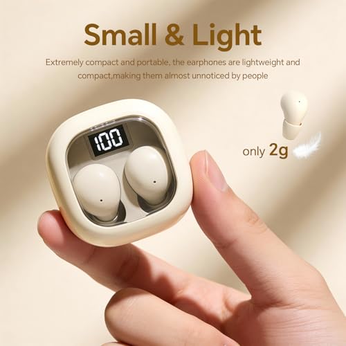 Ear Buds Invisible Mini Earbuds Wireless Bluetooth, Smallest Low Profile Micro Tiny Discreet Hidden Earbuds for Work, Smal...