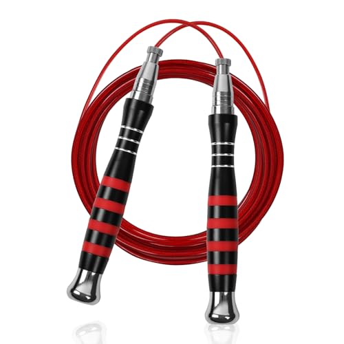 Huhloch Speed Weighted Jump Rope with Secure Lock Mechanism, 360° Smooth Swivel, Non-Slip Matte Textured Handles, Features...
