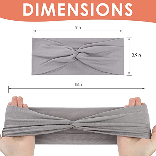 Panleding 12 Pcs Stretchy Headbands for Women, Absorbed Sport Headband Soft Twist Knotted Headbands for Daily Life Yoga Wo...
