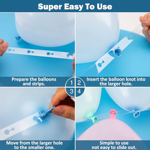 KICNIC Balloon Arch Strip Kit for Garland, 32.8 Feet Balloon Tape Strips and 200 Glue Point Dot Stickers for Party Wedding...