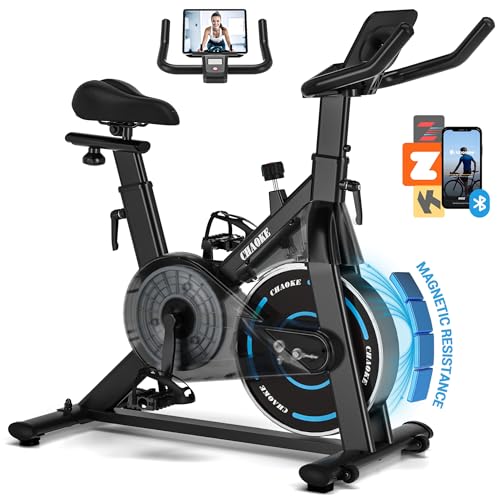 CHAOKE Exercise Bike, Quiet Adjustable Magnetic Stationary Bike for Home Cardio with App Compatible, 350LB Weight Capacity...