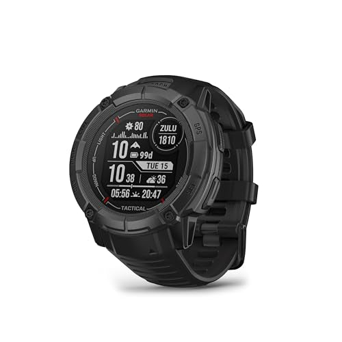 Garmin Instinct 2X Solar - Tactical Edition, Rugged GPS Smartwatch, Built-in Flashlight, Ballistics Calculator, Solar Char...
