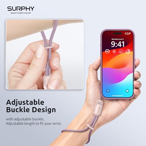 SURPHY 2 Pack Phone Lanyard for Cellphone Case, Phone Wrist Strap for Case, Cellphone Strap with 2-Color Braided, Charm Wr...