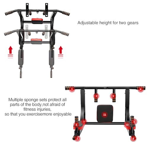 Multifunctional Wall-Mounted Pull-Up Bar – Indoor Horizontal Bar for Home Gym, Chin-Up, Punching Bag, and Exercise Equipme...