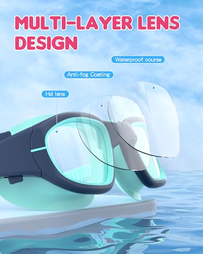 Zeligerstar Kids Swim Goggles,Swimming Goggles for Kids 6-14, Anti-Fog UV Protection Pool Glasses for Boys Girls