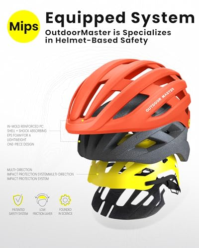 OutdoorMaster MIPS Bike Helmet for Adults-Two Removable Liners & Ventilation in Multi-Environment - Road Bicycle Helmets i...
